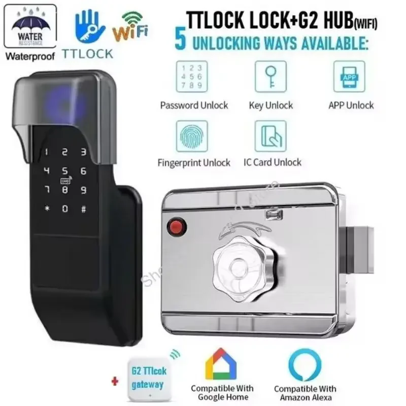 Outdoor Waterproof Apartment Fingerprint Lock APP Tuya/TTlock Smart Home Anti-theft Door Locks Password IC Card Remote Unlock