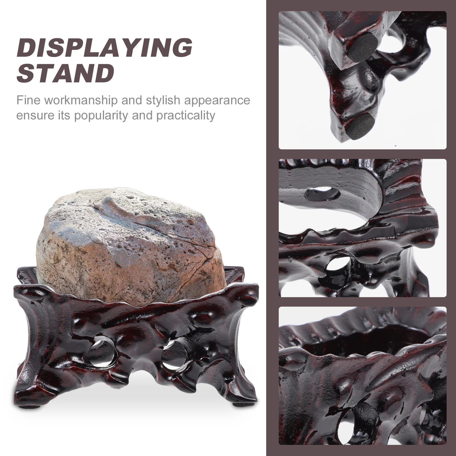 

Root Carving Base Decorations Sculpture Stand Wooden Stands Stone Display Decorative Gazing Ball