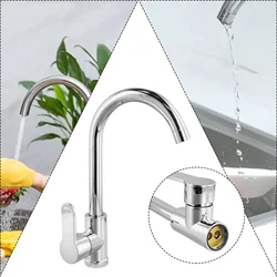 Grifo de cocina de acero inoxidable, mezclador de agua fría y caliente, montaje en encimera, manija única, extraíble, para Baño