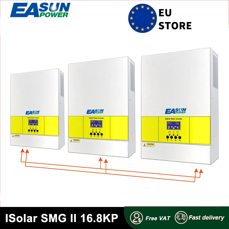 EASUN POWER MPPT 100A Charger 16.8KW Soalr Inverter PV input 500Vdc 16800W 220VAC 48VDC Pure Sine Wave inverter DC/AC With WiFI