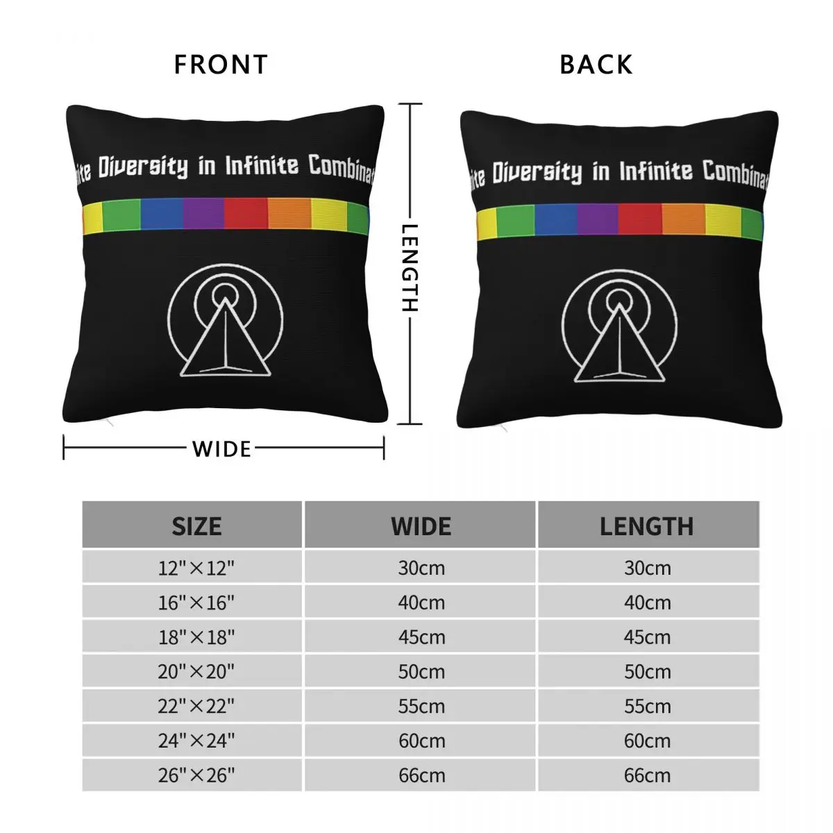 Infinite Pride In Infinite Diversity Square Pillowcase Pillow Cover Cushion Zip Decorative Comfort Throw Pillow for Home Sofa