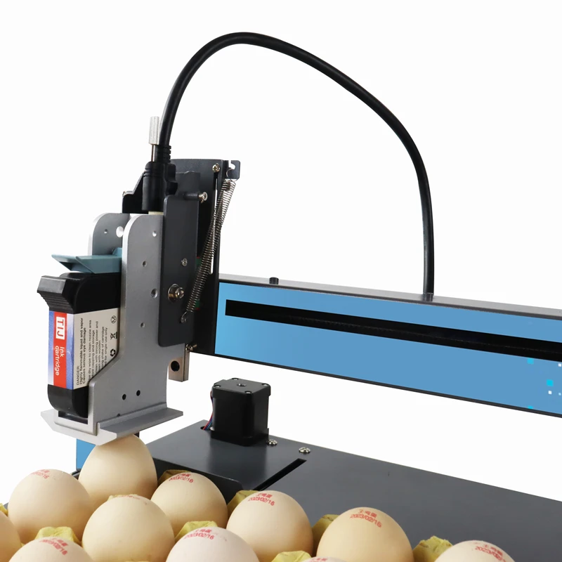 HUMJIHIRO Egg Inkjet Printer 12.7MM Online Thermal Inkjet Printer for Egg QR Barcode Variable Date Expiry Date Number Logo