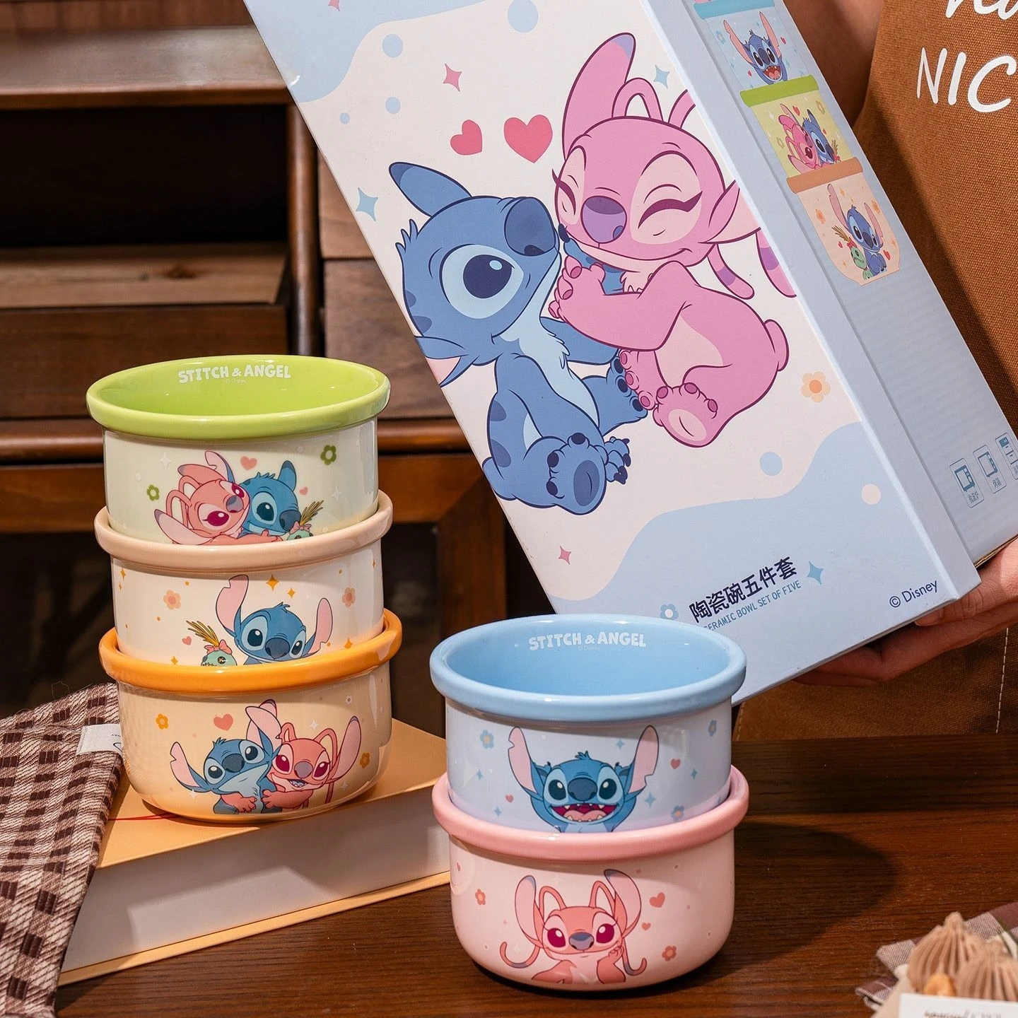 Stitch Ceramic Bowls Household High-temperature Rice Bowls Lovely Underglaze Tableware Gifts - view 4