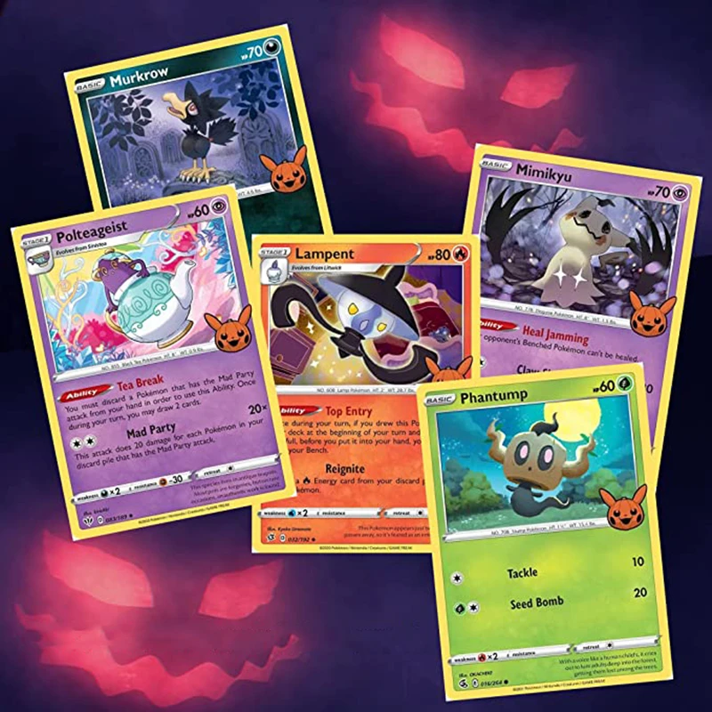 Gengar Pokemon TCG Tarjeta de colección limitada, juego de mesa de Fiesta infantil, truco de Halloween o comercio, paquete de refuerzo, Original