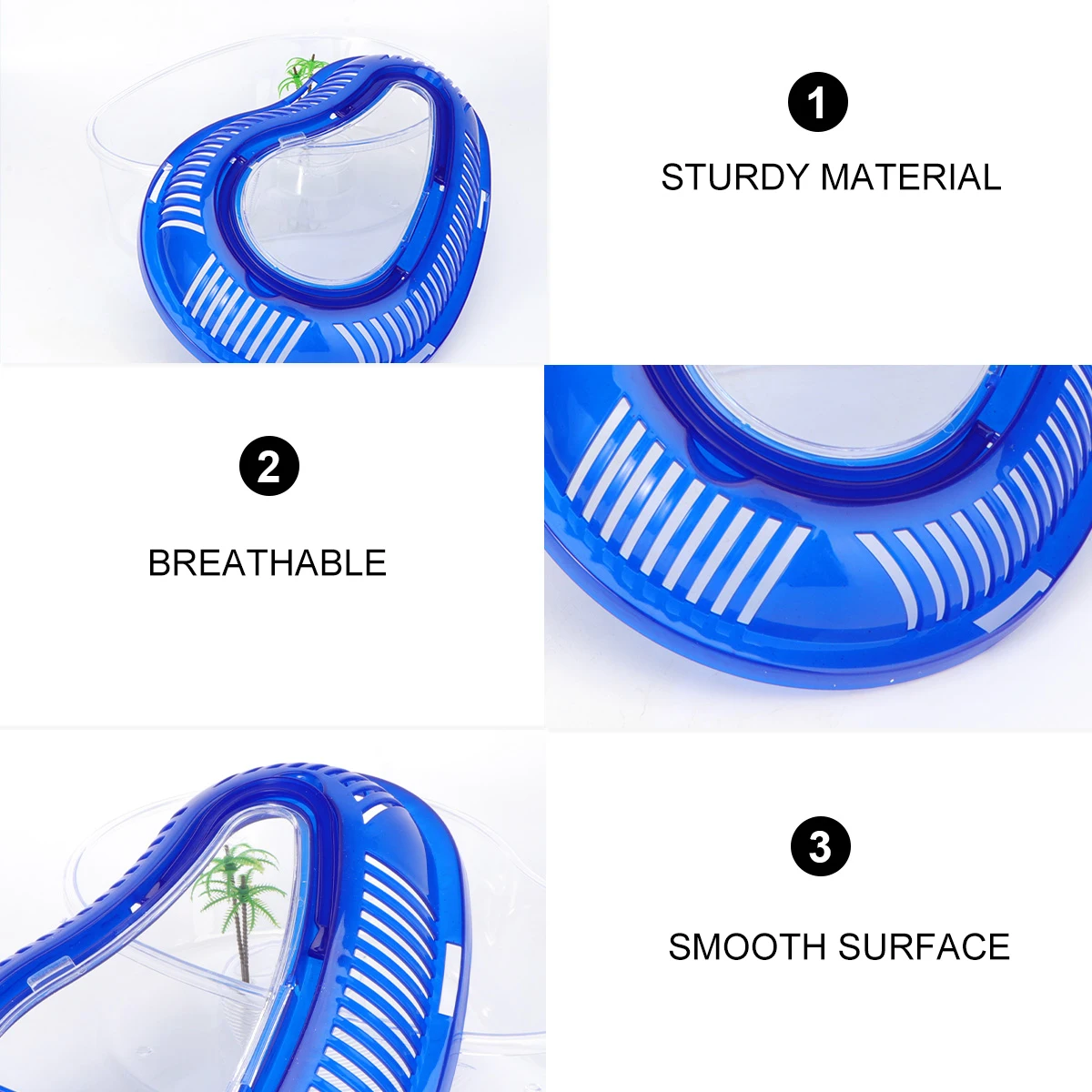 

Turtle Tank Drying Platform Large Space Non Toxic PP Material Water Turtles Trough Transparent Viewing Comfortable