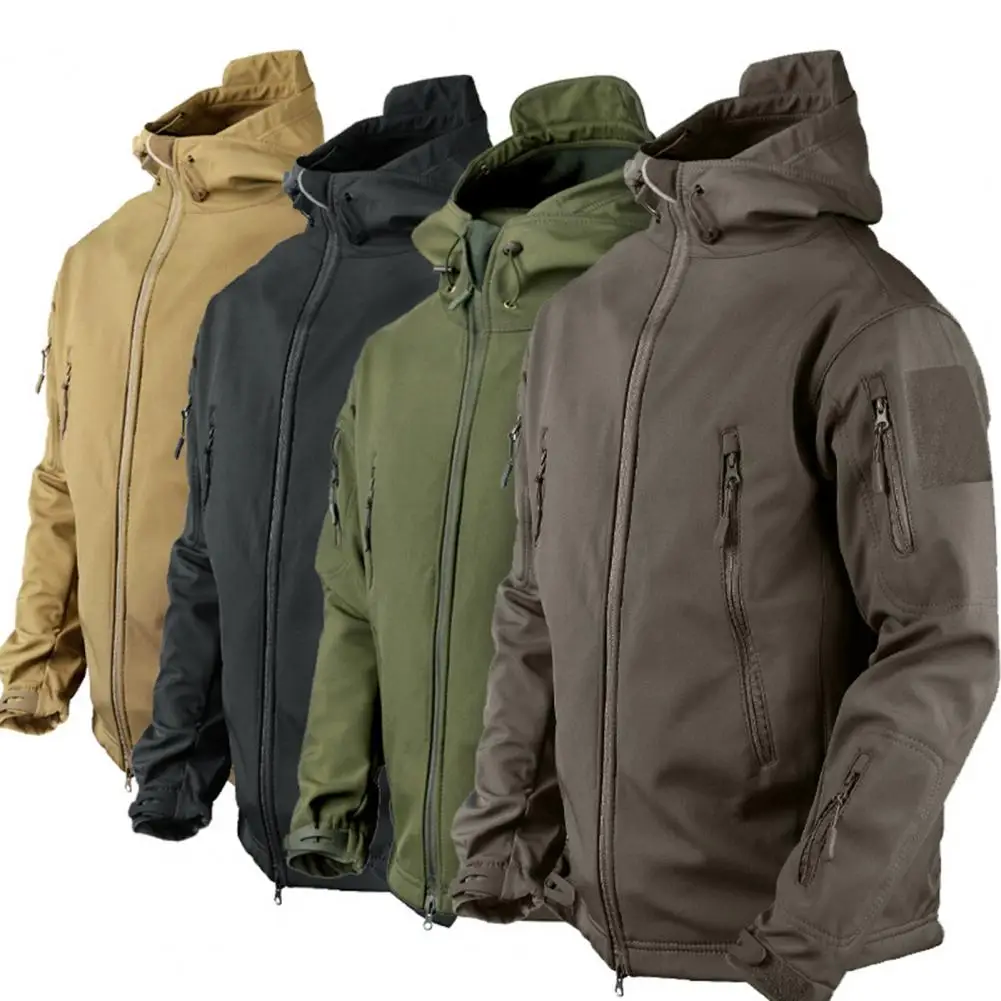 Men Spring Military Winter Thermal Coat Jacket Outdoors Sports Hooded Coat Military Softshell Hiking Outdoor Jacke