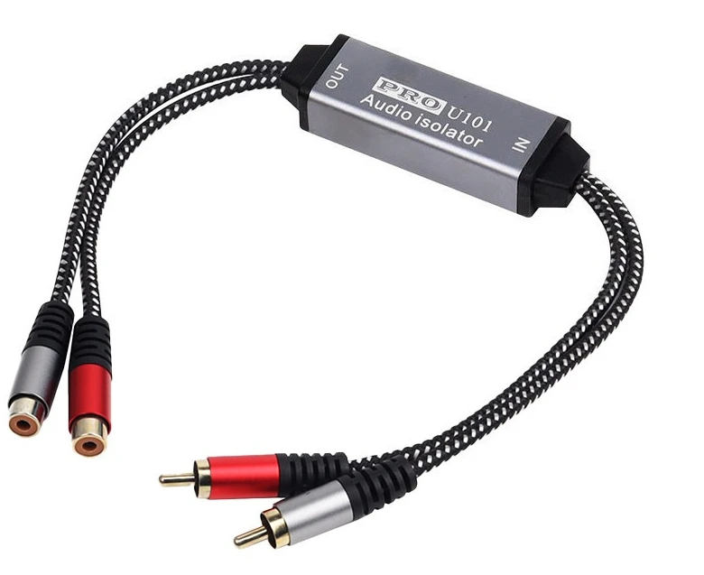 Signal Noise Reducer 2-Way RCA Audio Isolator Noise Filter RCA Audio Current Noise Eliminator