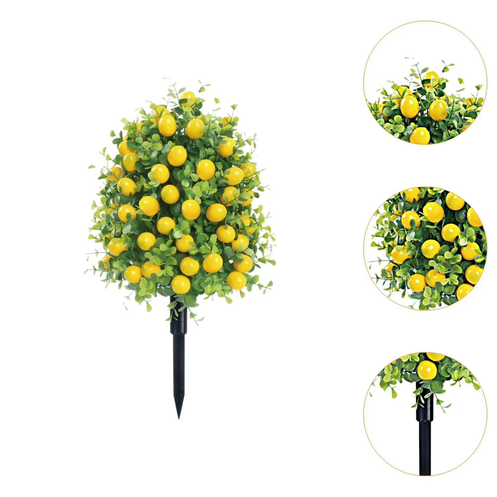 Artificial Lemon Tree Garden Stake Dust Resistant Figurine Ornament Outdoor Decor for Hallway Entryway and Backyard
