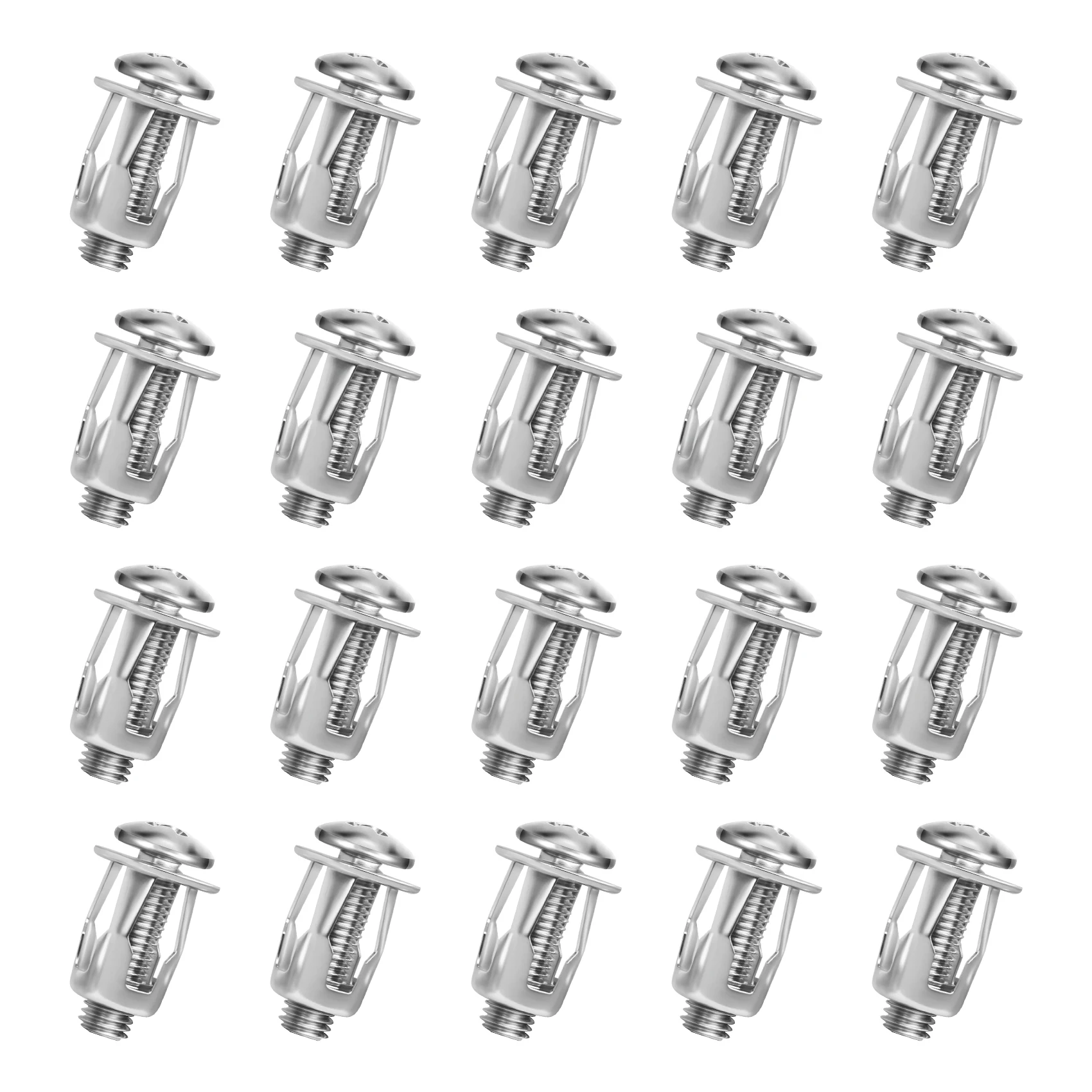 20 Pcs M6x25 Jack Nuts Car Metal Screw Petal Nuts with Screw for Hollow Wall Iron Skin
