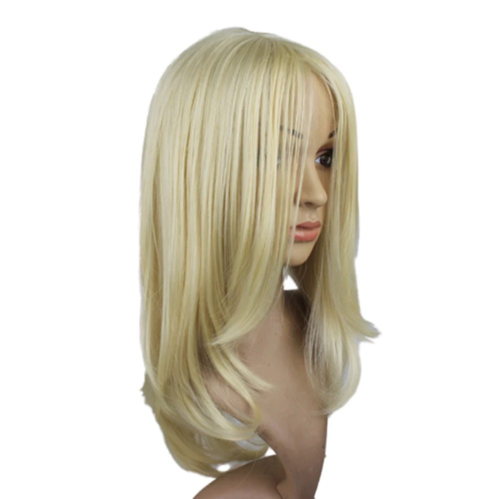 Synthetic women Wig Natural Straight Style 20 inch light blonde Silky Straight 13*2.5 lace front Wig Female Wig costume wigs