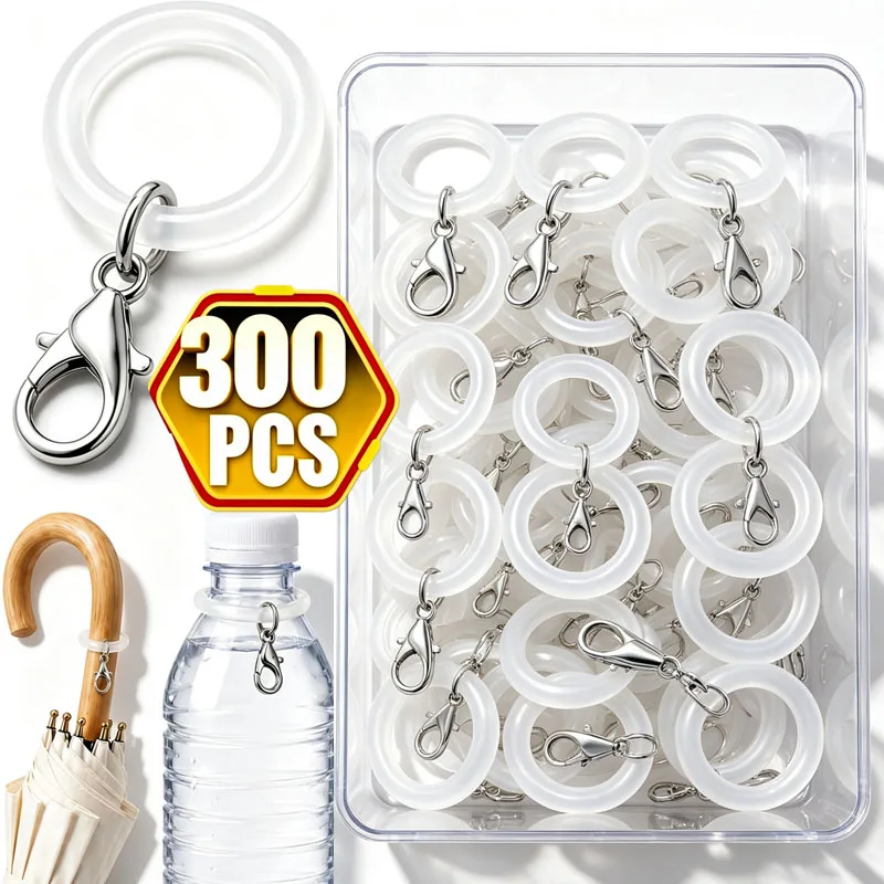 Transparent O-Ring Silicone Keychain Accessories DIY Craft Lobster Clasp Hanging Tag Anti Loss Label Jewelry Making Supplies