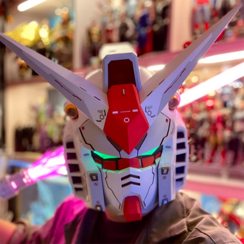 

Rx-78-02 Helmet Cyber Punk Mask Mech Robot Helmet Light Touch Control Fash Cosplay Costume Halloween Toy Collectible Gift