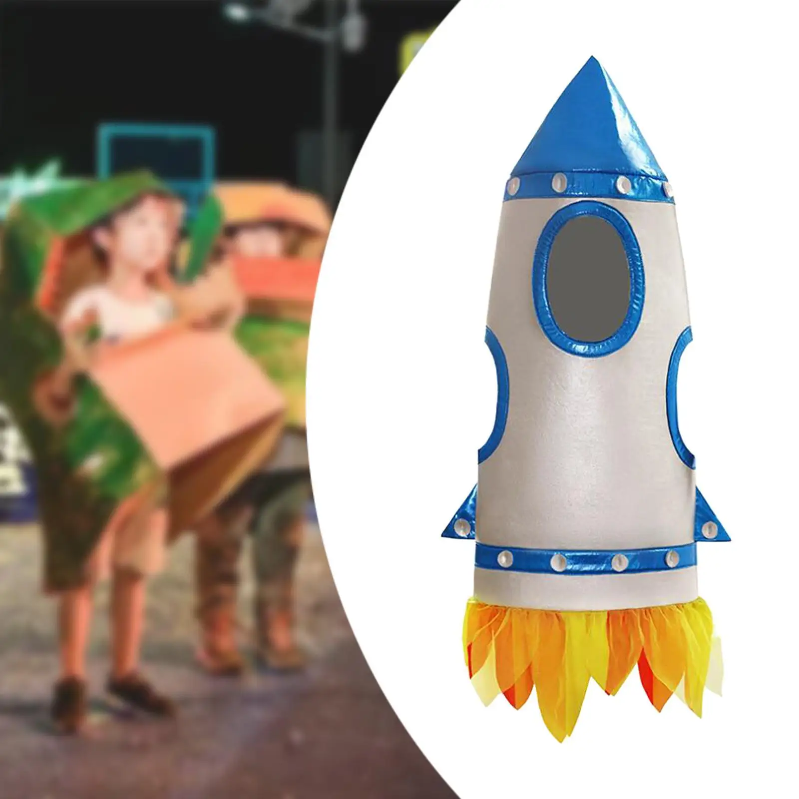 Rocketship Spacvier Cosplay Costume pour enfants, tenue de carnaval, combinaison dégradée trempée amusante pour la fête, le festival, le jeu de plis