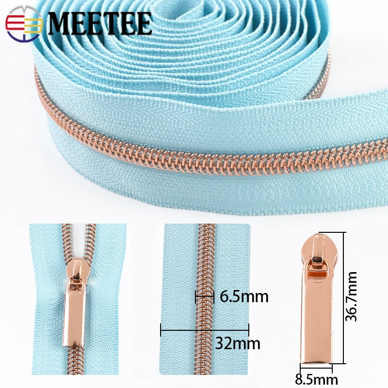 1/2/3/5/10M 5# Nylon Zipper Tape With Sliders Plastic Coil Zips for Sewing Bag Clothes Decor Zippers Repair Kit DIY Accessories