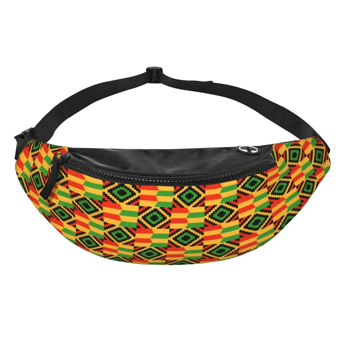 Custom Ethnic Tribal Ankara African Zig Zag Pattern Fanny Bag Customized Crossbody Waist Pack Women Men Hiking Phone Money Pouch