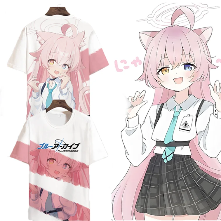 

Game Blue Archive Cosplay T-Shirts 3D Takanashi Hoshino Print Kid Anime Cartoon Tees Summer Men Women Harajuku Short Sleeve Tops