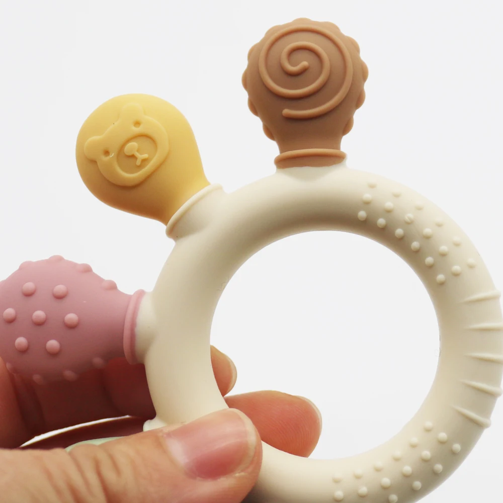 

Силиконовая игрушка-прорезыватель для детей, кольцо для прорезывания зубов, не содержит BPA для детских подарков