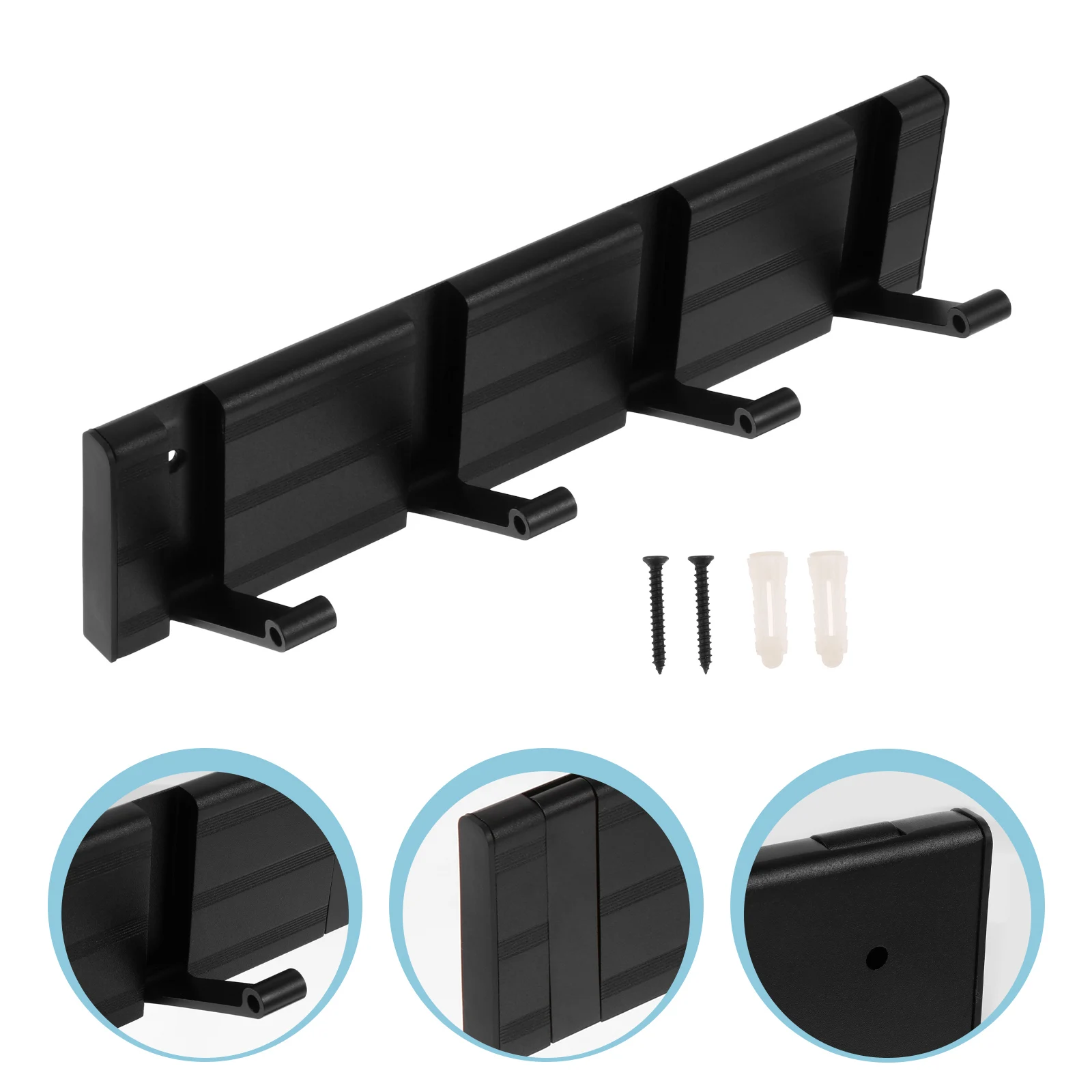 

4 Hooks Hangers Sturdy Household Mount Mask Umbrella Holder Decor Frosted Finish Stable Color Easy