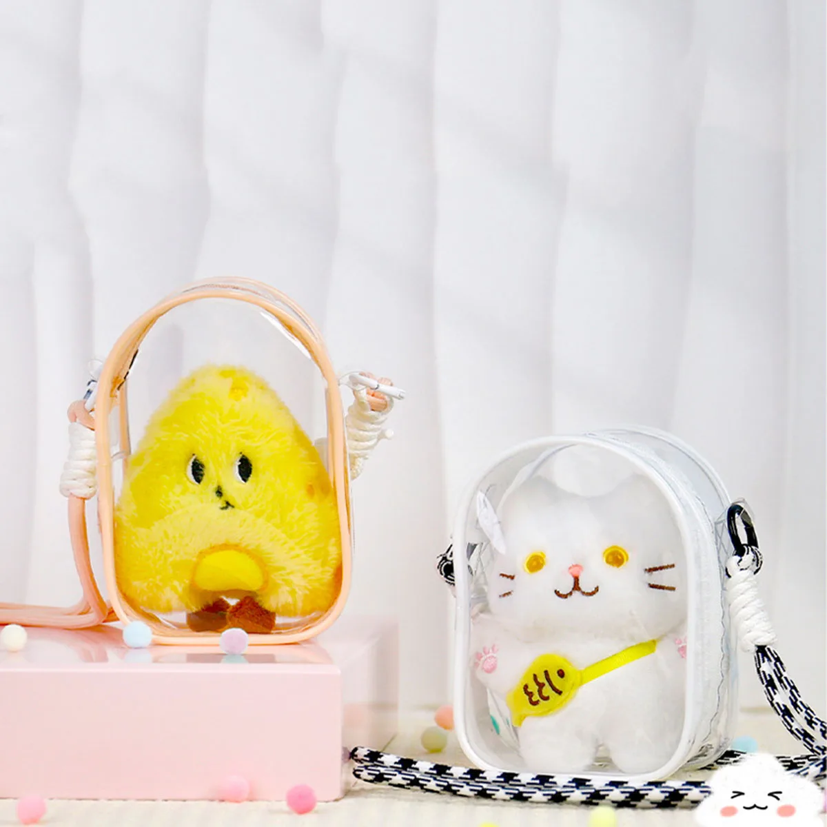 Per Labubu Protect Case Doll Borsa a tracolla trasparente Borsa di stoccaggio antipolvere alla moda Regalo di festa