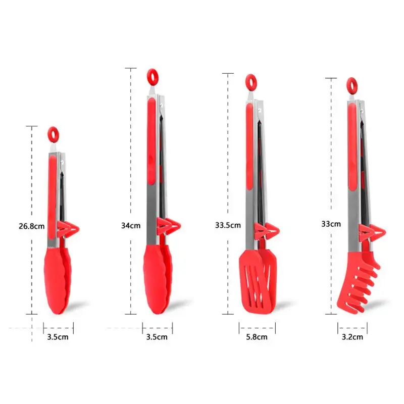 

【HM】1 Piece High Temperature Resistant Nylon Stainless Steel Food Clip Outdoor BBQ Bread Clip Kitchen Utensil