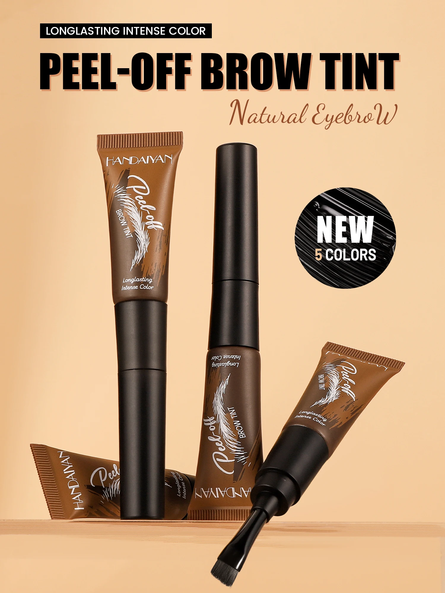 MLSMILE 2025 ครีมย้อมสีคิ้วติดทนนานแบบลอกออก เจลคิ้วกันน้ำ 5 สี