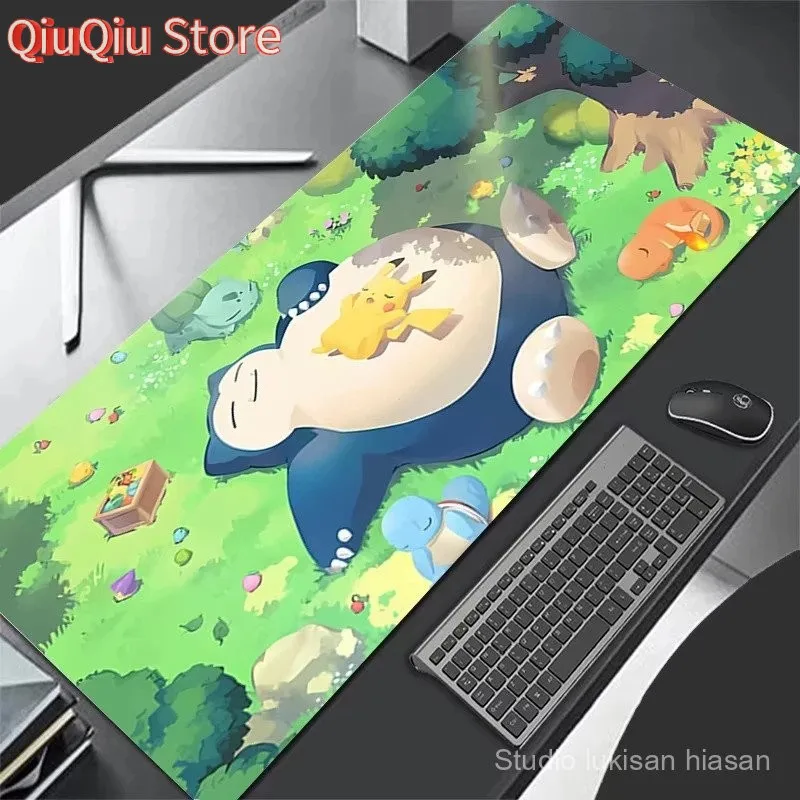 

Gaming Mouse Pad Large Gamer 900x400 Keyboard Desk P-pokemonS S-snorlax Mouse Mat Carpet Rubber Tapis Souris XXL Laptop Mousepad