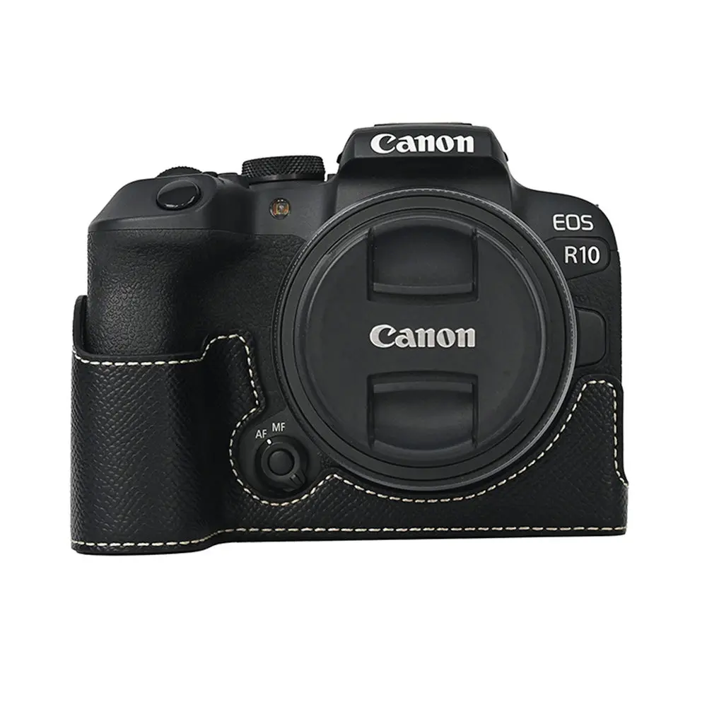 

Чехол для камеры Canon EOS R10, чехол из искусственной кожи с принтом ладони, нижняя крышка с отверстием для аккумулятора и ремешком на руку