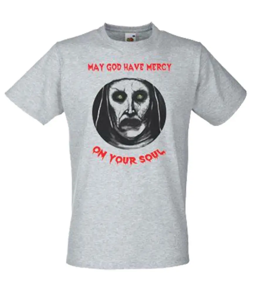 Футболка серая валак, пусть Бог милосерит вашу душу, ужас, монахиня