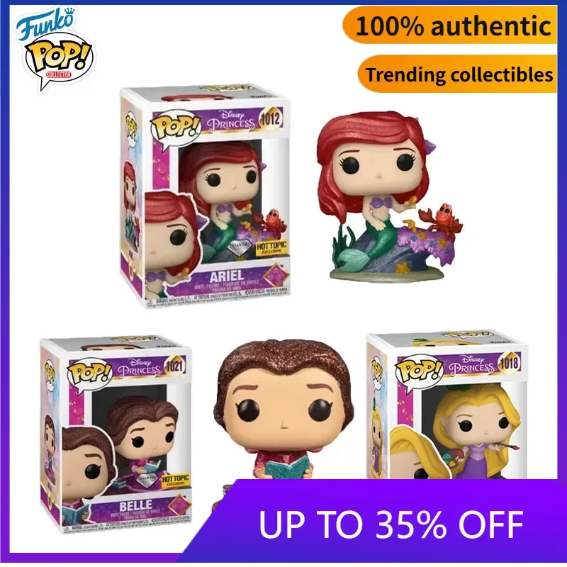 Funko POP Original Disney princesa Anime figura Rapunzel Ariel Belle figuras de acción de juguete para niños niñas regalo modelo coleccionable