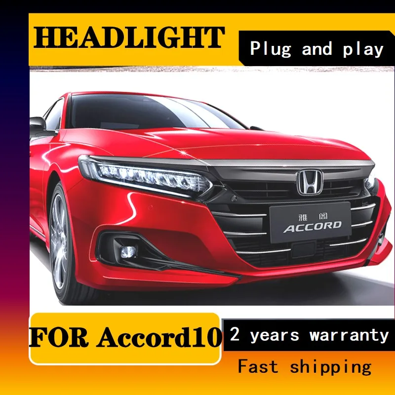 Car Styling For Honda Accord 10 Headlights 2018 ALL LED Head Lamp Running Horse Daytime light Dynamic Turn Signal Accessories