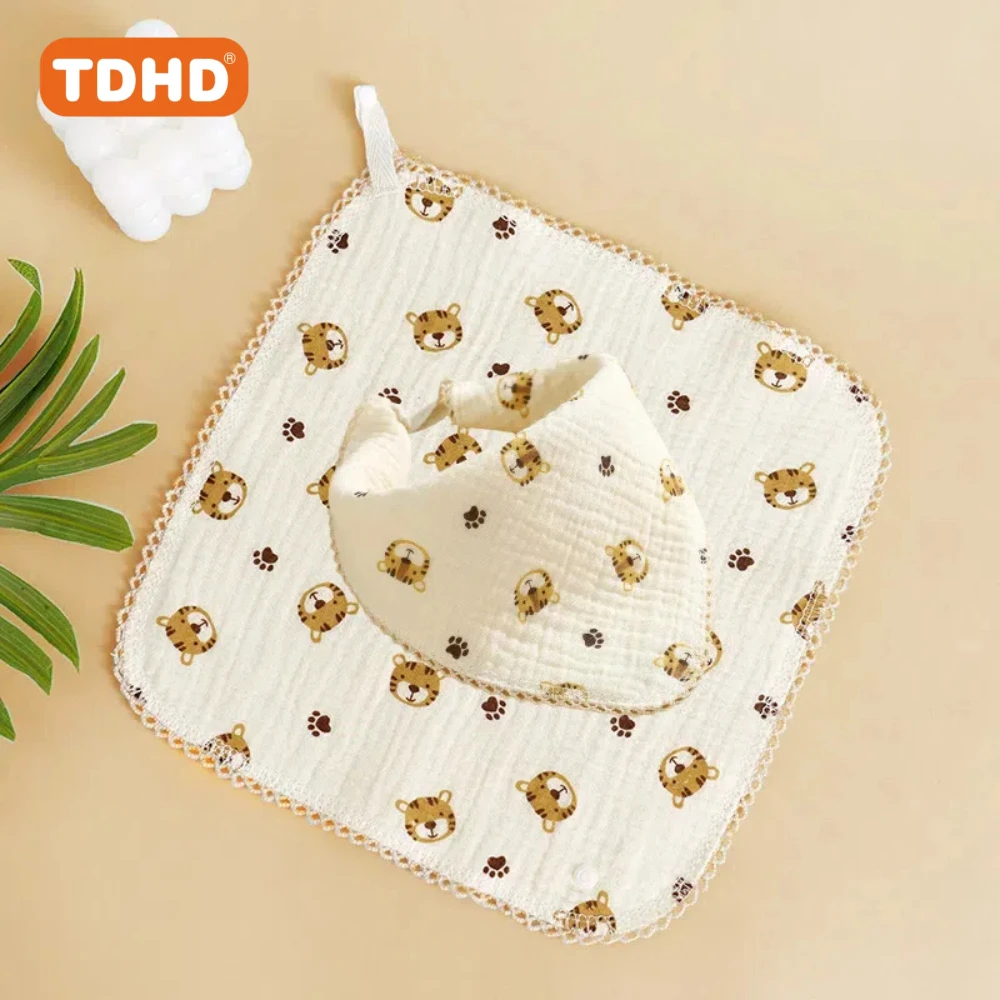 Многофункциональные нагрудники TDHD, 5 шт., бандана, нагрудники для слюней унисекс, мягкий впитывающий нагрудник и набор салфеток для отрыжки для прорезывания зубов и слюнотечения