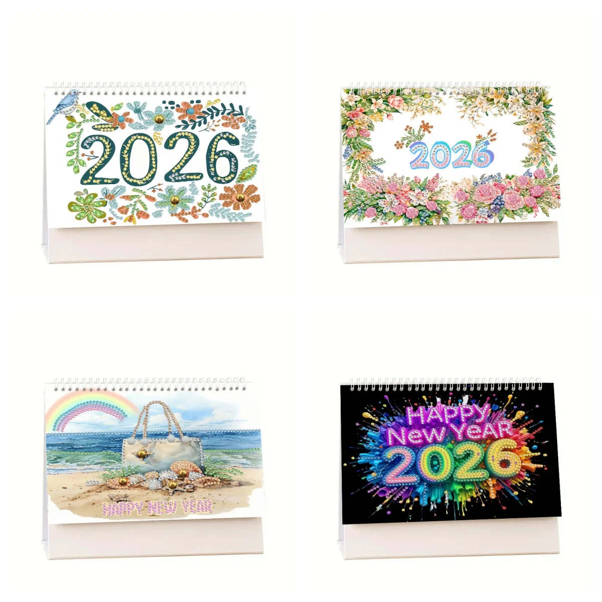 مجموعة من تقويم 2026، 13 لوحة ماسية، تقويم حائط مصنوع يدويًا على شكل حرف إنجليزي لعيد الميلاد