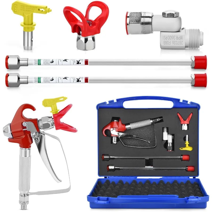 

7PCS Airless Paint Sprayer Gun Set with 3600 PSI HighPressure Performance for Professional Indoor and Outdoor Painting Applicat