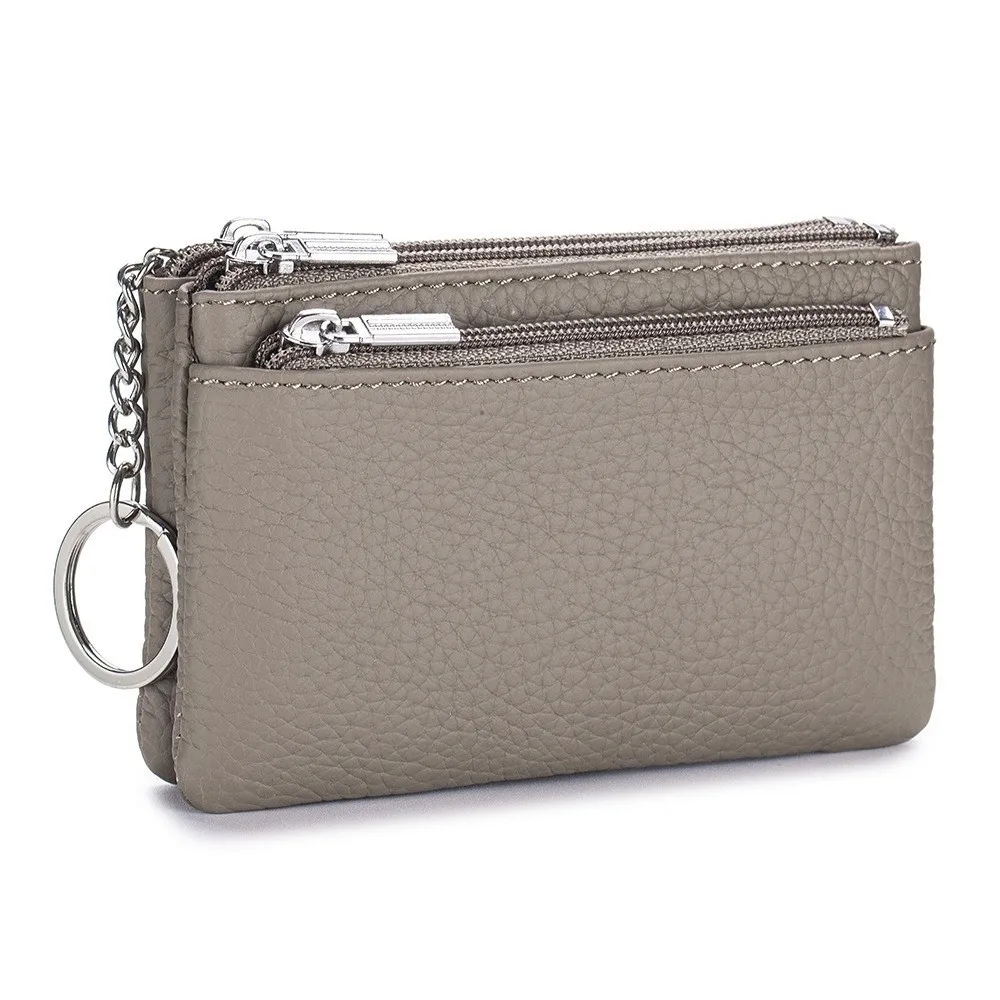 Modische, weiche Damen-Geldbörsen aus echtem Leder, große Kapazität, Geldbörsen mit Reißverschluss, Münzfächern und Schlüsselanhänger, Aufbewahrungstasche, Geldtasche, Geschenk. – Detail 8