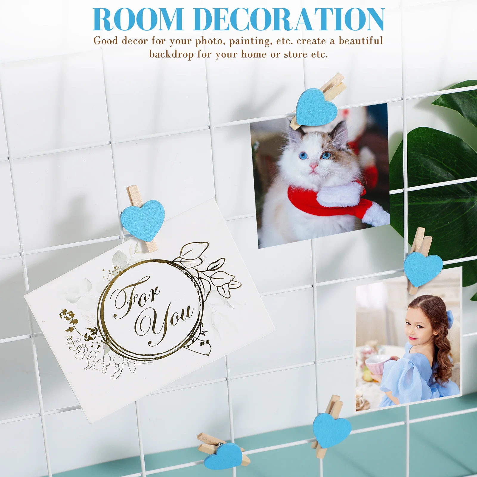 50 قطعة دبابيس الملابس الصغيرة للصور مقاطع الخشب الصغيرة متجر المنزل ديكور الحب صور كليب الحب كليب مقاطع الصورة قلوب #5