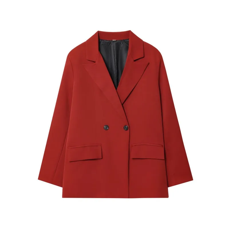 

Осень 202, женский разноцветный двубортный пиджак большого размера, повседневный свободный крой с длинными рукавами, офисная уличная модная куртка