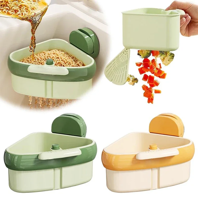 

Sink Strainer Basket,Suction Cup Press Sink Drainer Basket,Automatic Dumping Sink Strainer Basket,Faucet Sponge Storage Rack