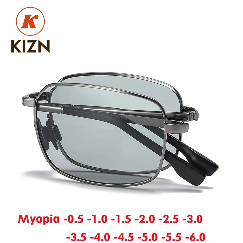 

KIZN Fold Square Men Myopia Sunglasses 2025 NEW Polarized Women Prescription Driving Glasses Optics Custom Eyewear -0.5 to -6.0