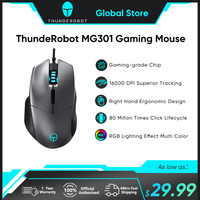 ThundeRobot MG301 Gaming Mouse USB Wired Gamer Kailh Fretting 16000DPI with RGB Backlit 6 Programmable Buttons for Gaming Laptop