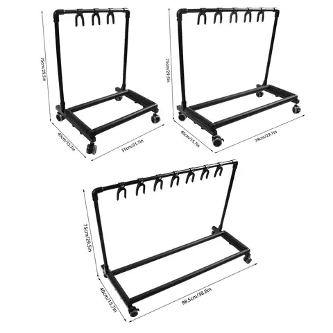 Gitarrställ, ställ för flera gitarrer, ställ för flera gitarrer, metall- och EVA-hållare för flera gitarrer med hjul för butiker 10 best sales gitarrställ - №2