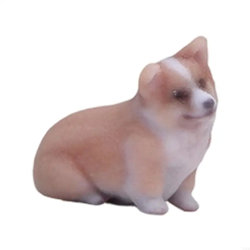 1/64 Scale Pet Miniature Figurine, Resin Animal Figure with Molded Painted Detail for Dioramas Scene and Model Displays