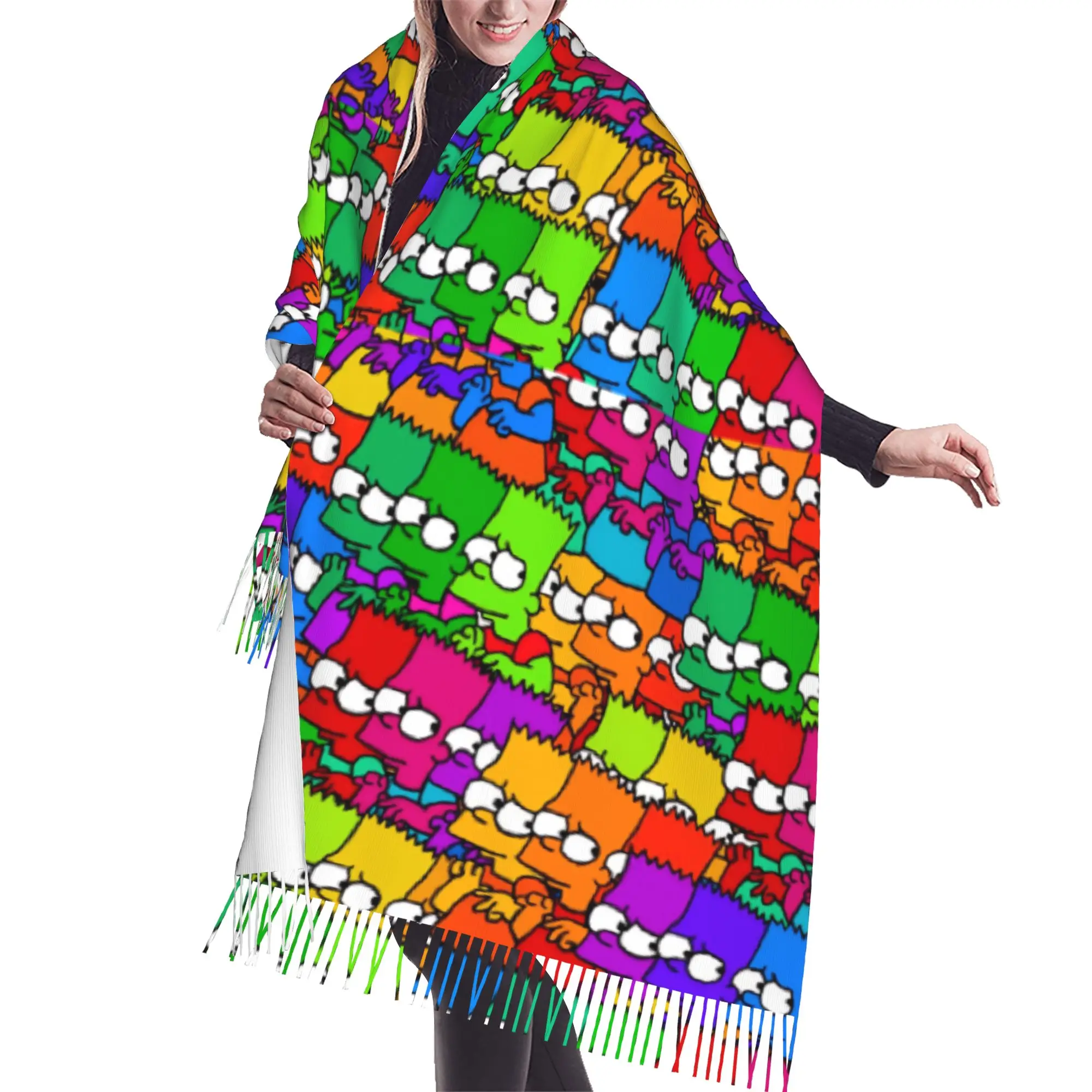 Custom Printed S-Simpsonsed Anime Scarf  Men Women Winter Fall Warm Scarves Homer Cartoon Shawl Wrap