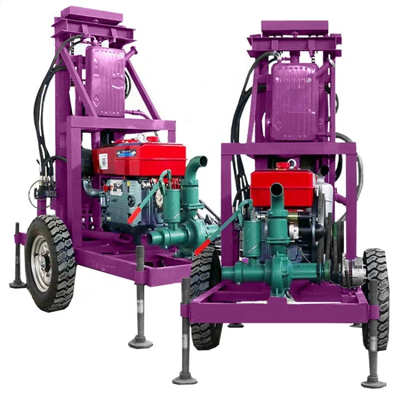 Hot Sale 100 Meter Drilling Rig Machine 200M Depth Full Hydraulic Drilling Rig Pneumatic Water Well Drill Rig Machine for US
