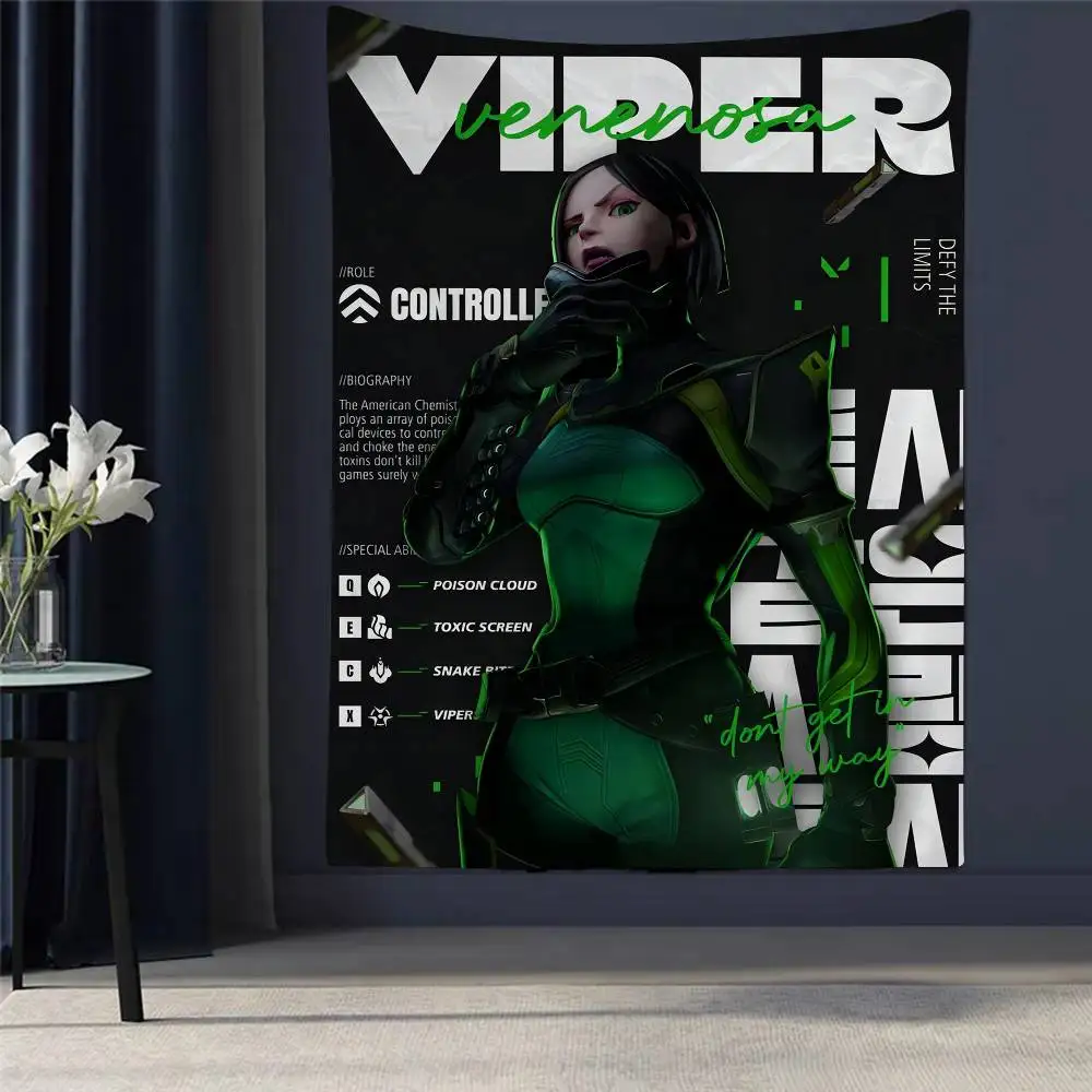 

Game VALORANT Colorful Tapestry Wall Hanging Hippie Flower Wall Carpets Dorm Decor Japanese Tapestry