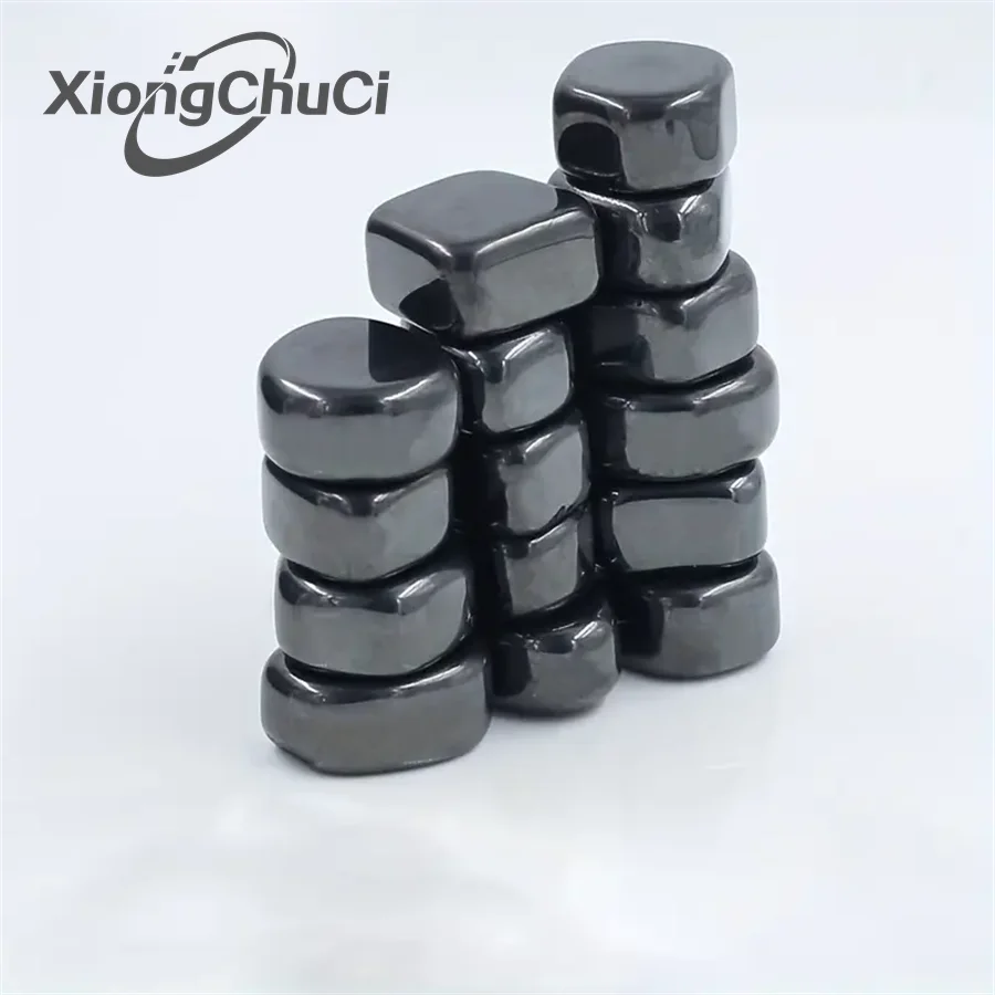 XiongChuCi Polished Black Lodestone Magnetite Multi-functional Magnetic Block Relieve stress entertainment Fridge Magnet