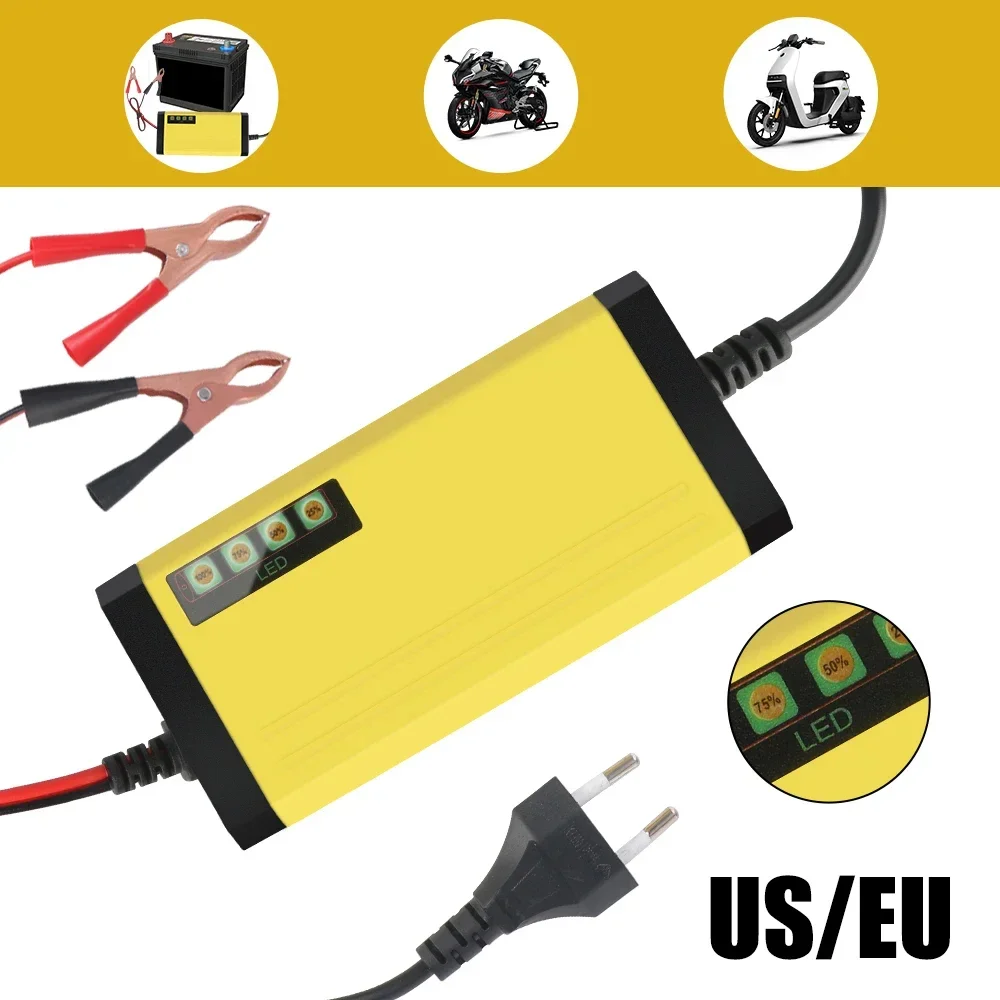 LED-Display 12V 2A Motorrad-LKW-Batterieladegerät für Nass- und Trocken-Blei-Säure-Batterien, Auto-Batterieladegerät 220V, Puls-Reparaturladegerät – Detail 10