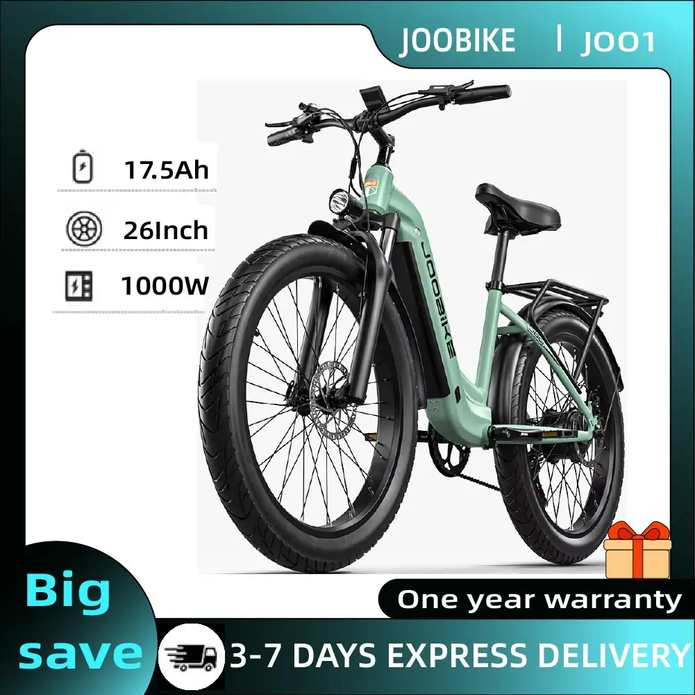 Vélo électrique JOOBIKE JOO1 pour adultes, ebike 1000W, vélo électrique de montagne pour hommes, pneus de 26 pouces, vélo tout-terrain