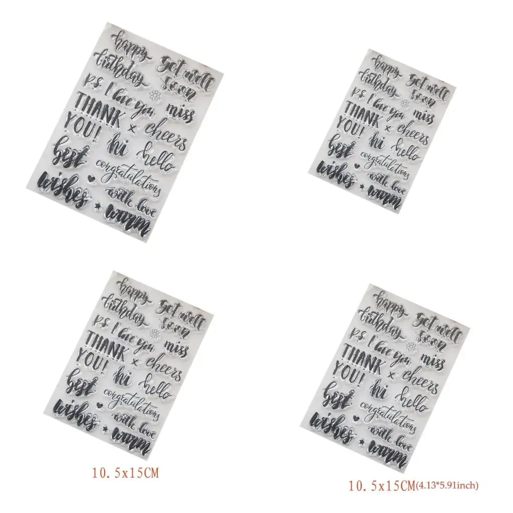 

Best Wishes DIY Silicone Clear Stamp Cling Seal Scrapbook Embossing Album Decor high quality