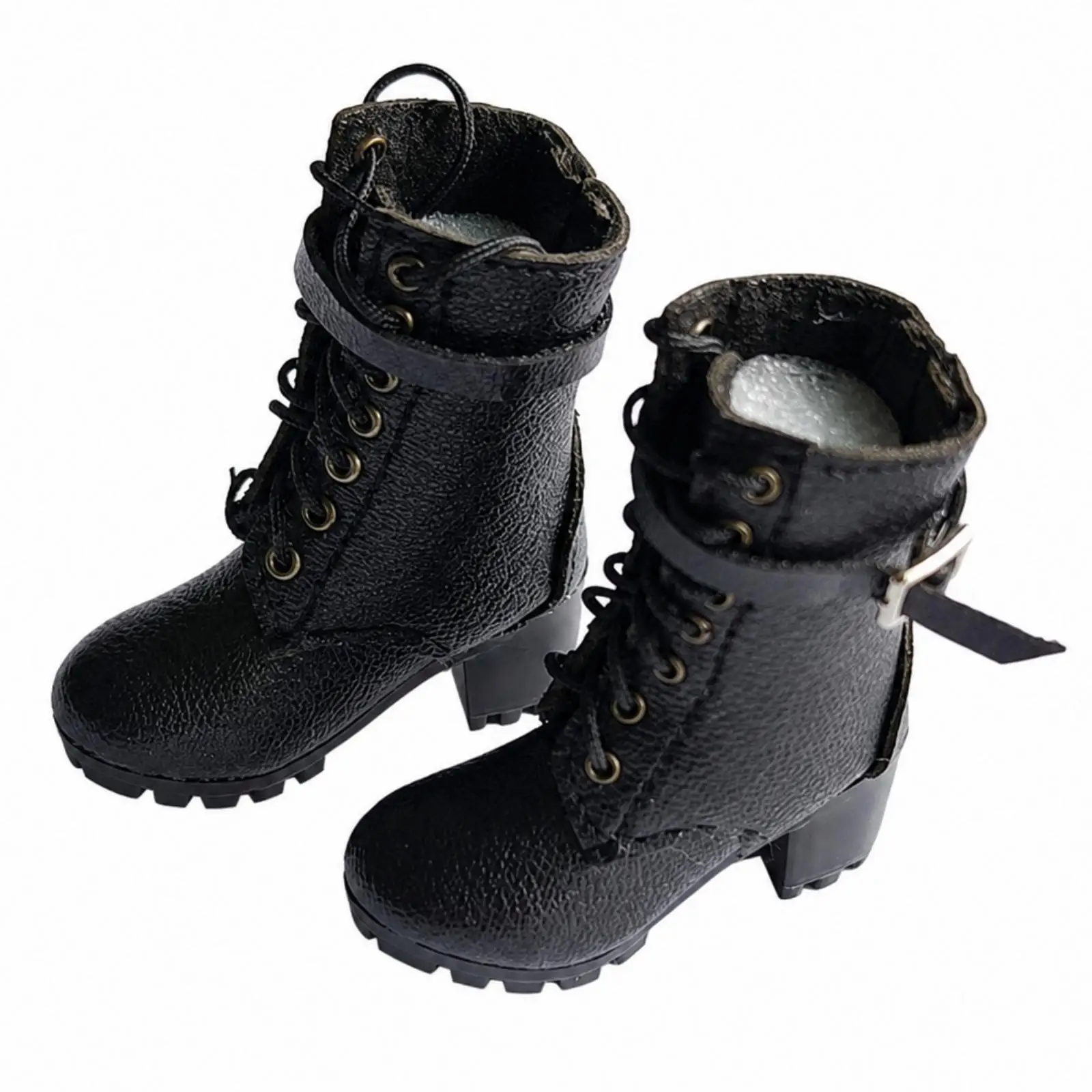 Miniature Boot with Lugged Outsole Buckled 1/6 Scale Doll Boot Detailed for Outfit Changes