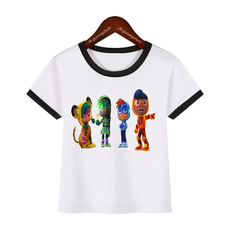 

2022 New Hot Sale Kids Clothing tshirt Funny Action Pack Cartoon Print Boys t-shirt Summer Casual Boys Clothes Yellow Shirt Tops